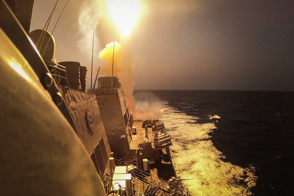 USS Carney engages Houthi missiles